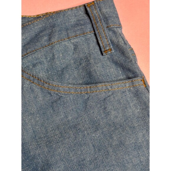 1960s-1970s JC PENNEY Cotton Blue Medium Wash Wide Leg Flared Denim Jeans. S-M - Picture 7 of 10